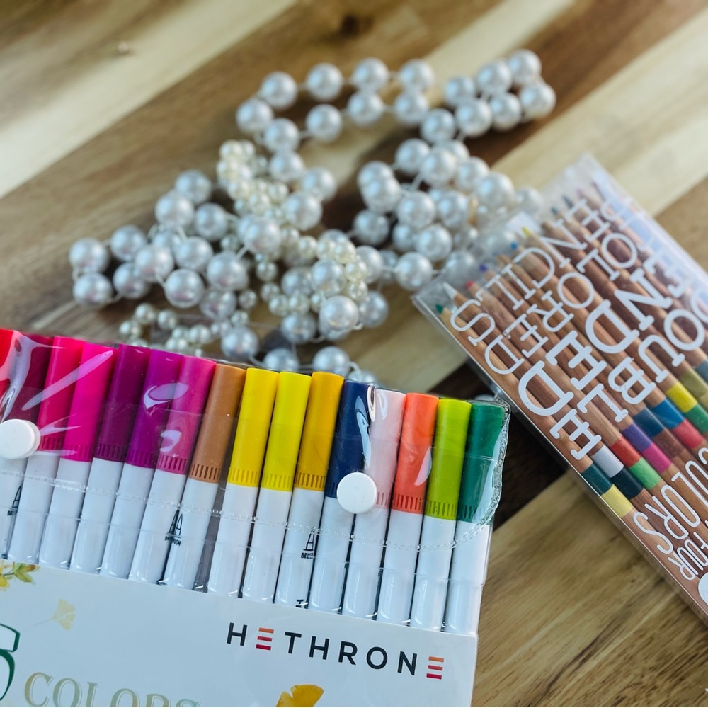 Double Ended Rainbow Colored Pencils | 12 | Hethrone Dual Tip Brush Pens | 36 |